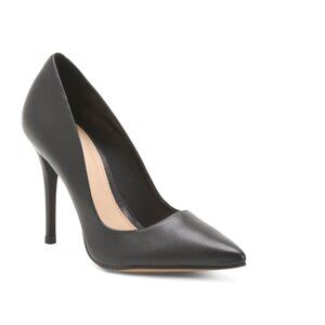 AREZZO Black Made In Brazil Leather Gabriella Pumps